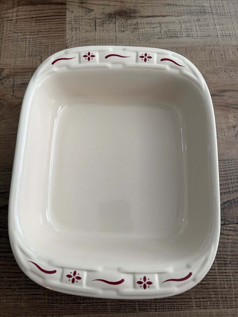 Longaberger Woven Traditions Red Square Baker 8x8 2QT casserole dish